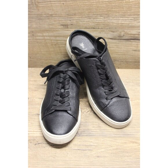 Frye women's Ivy low top‎ lace up slip on black leather mule sneakers 9M - Picture 1 of 13